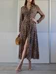 Zara Woman długa sukienka panterka szmizjerka leopard print 36 S