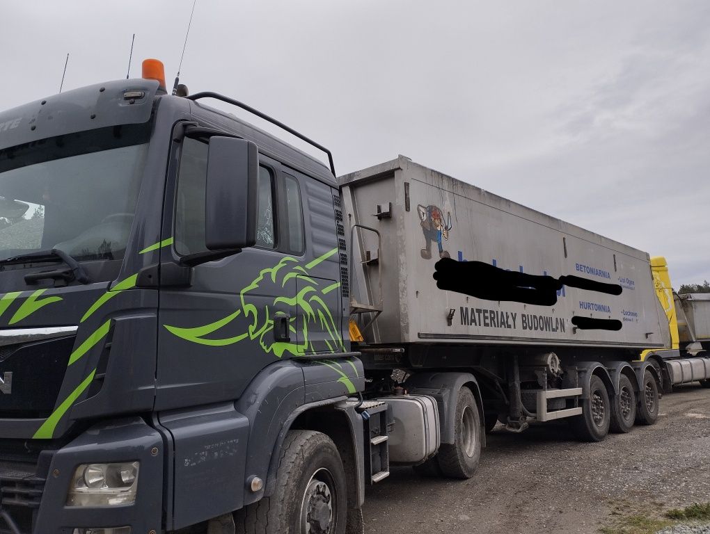 Usługi transportowe wywrotka 8x6 18 ton i wywrotka typ łódka 26ton 40m