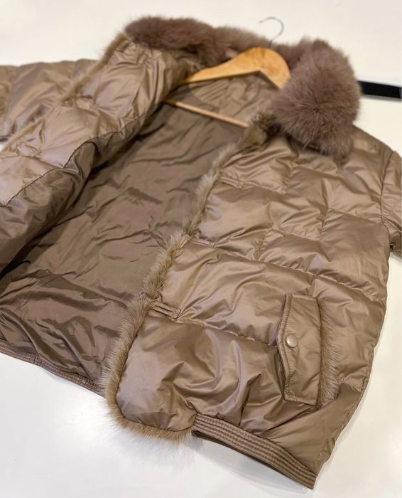 Куртка - пуховик на утином пуху с норковой отделкой
