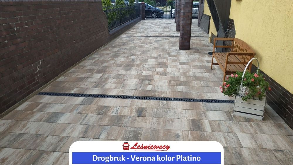 Kostka brukowa płyta tarasowa NOWOCZESNA Drogbruk-Verona kolor Platino