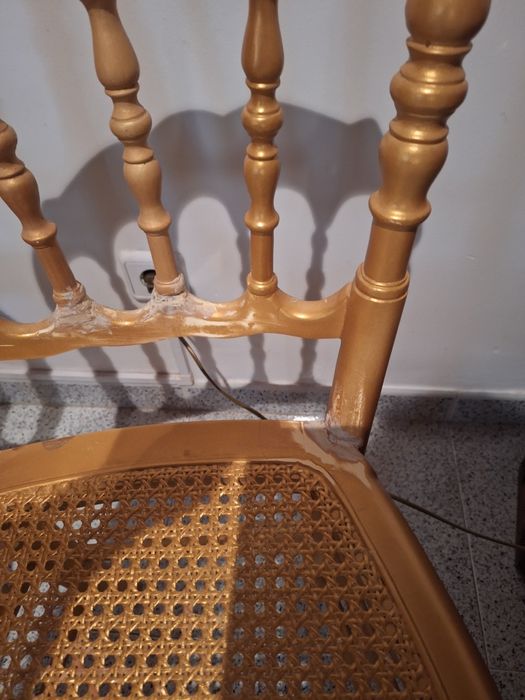 2 cadeiras douradas palhinha antigas
