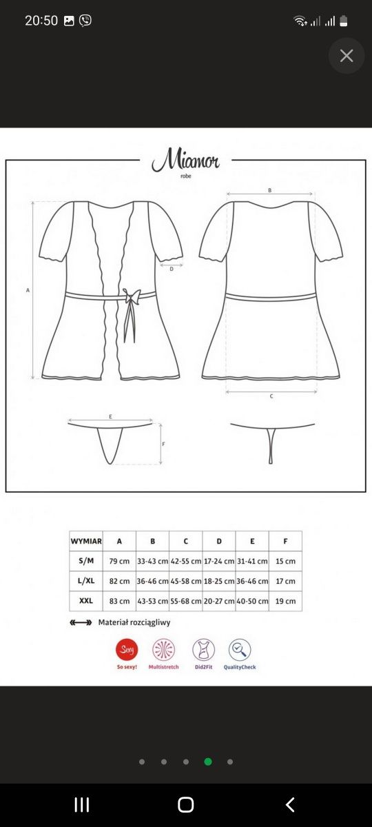 Набор Obsessive Miamor robe