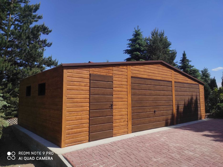 Garaż Blaszany 6x6 6x7 7x7 4x6 Blachodachówka Profil Blacha z Filcem