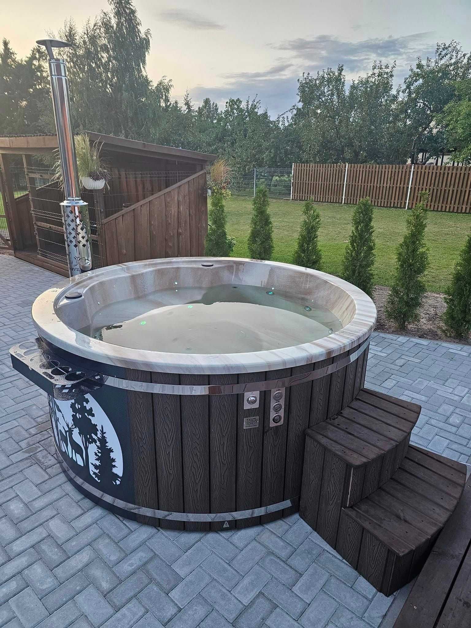 Balia ogrodowa Jacuzzi wanna z hydromasażem Bania piec 200 cm premium