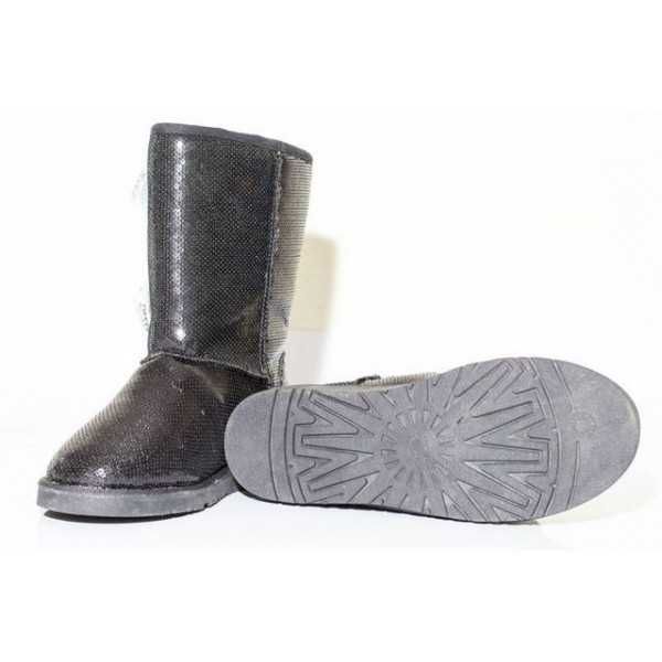 Уггі чорні з пайетками і лого Шанель, 36 розмір