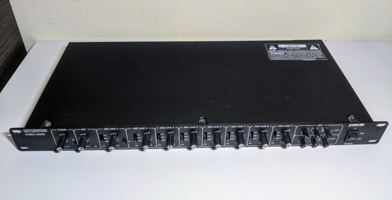 PASO MX5539 Mikser audio z 9 wejściami i 2 wyjściami klasyk retro 

ST