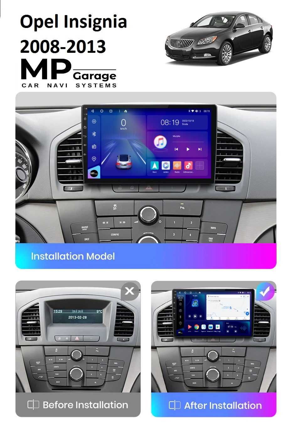 Opel Insignia 2008_2013 Nawigacja Android_11 CarPlay/AA Qled 4G Montaż