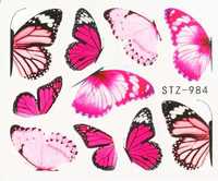 STZ984 NAKLEJKI WODNE na paznokcie motyle motylki