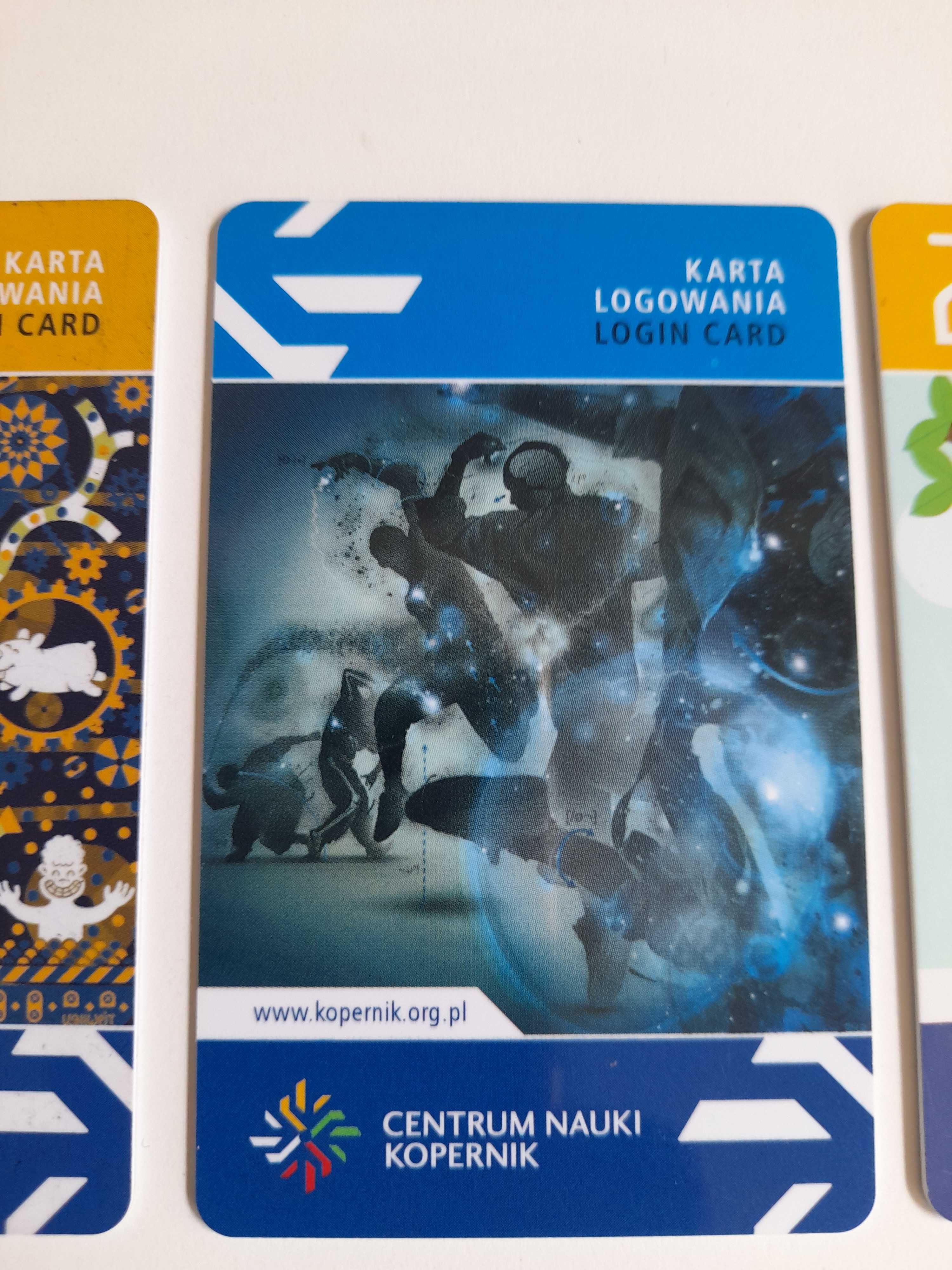Karta logowania bilet voucher Centrum Nauki Kopernik 3szt.