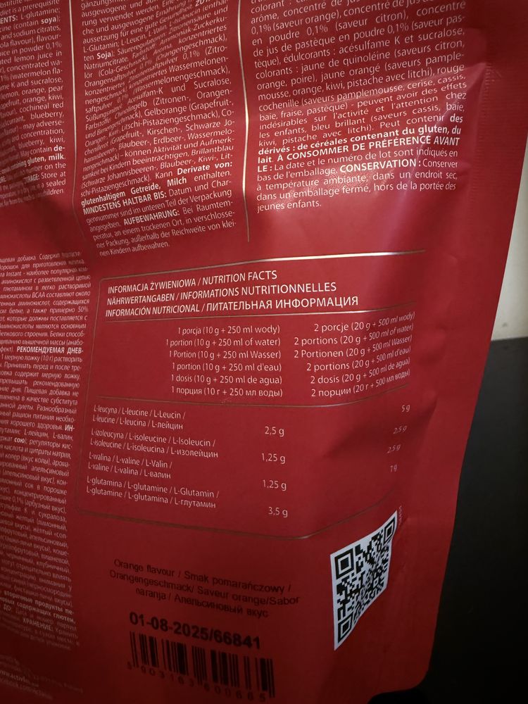 Activlab BCAA Xtra Instant Aminokwasy 800 g Pomarańczowy