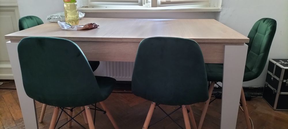 Stół rozkładany Agata Meble – dąb z perłą, 135–175 cm, 300 zł