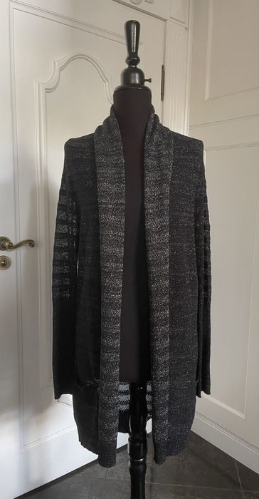 ZADIG & VOLTAIRE piękny kardigan czarno- srebrny