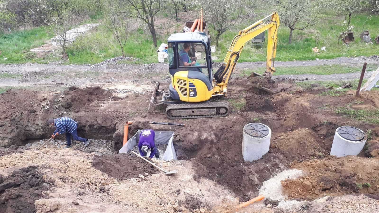 Монтаж септиків Гарантія 10 років Бетонні кільця Послуги Екскаватора