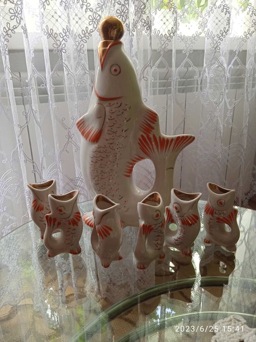 Набор білий Рибки позолота