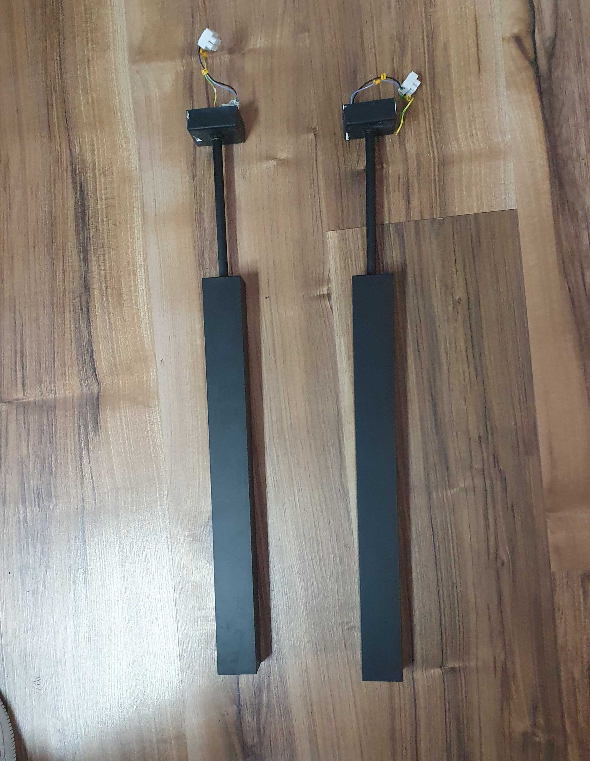 2 lampy wiszące długie czarne