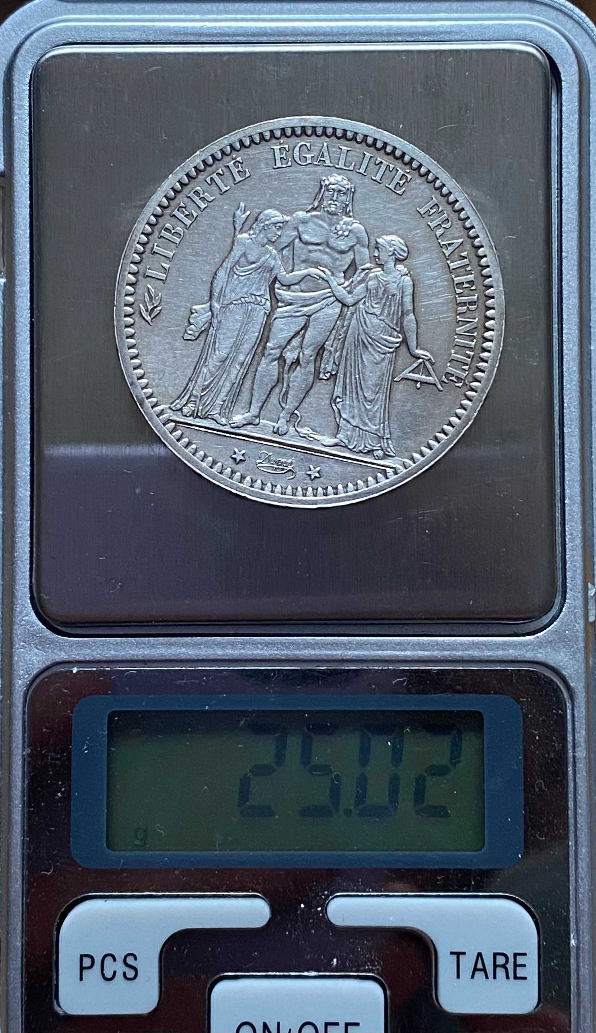 5 франков 1873 А Франция Серебро