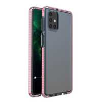 Etui Spring Case Żelowe z Ramką do Samsung Galaxy M31s jasnoróżowy