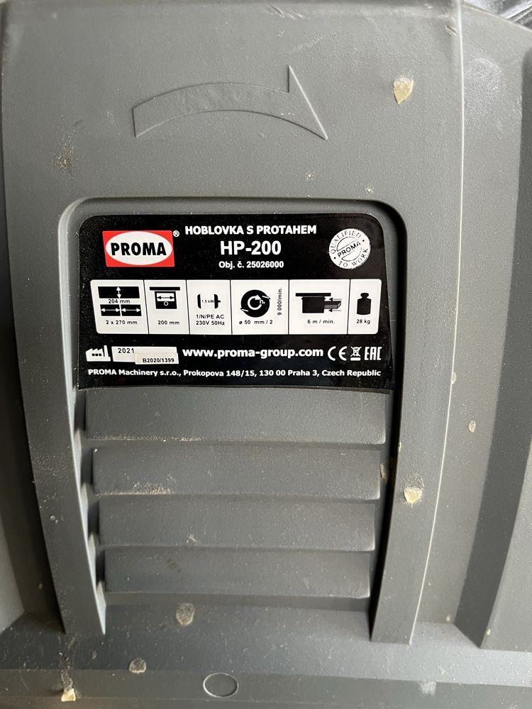 Strugarko-grubościówka HP-200 Proma + Pochłaniacz pyłów i wiórów Proma