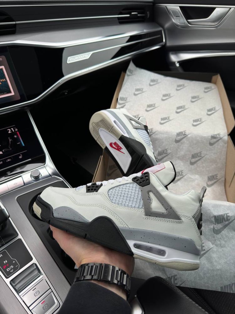 Мужские кроссовки Nike Air Jordan 4 Retro M White Cement [41-45]