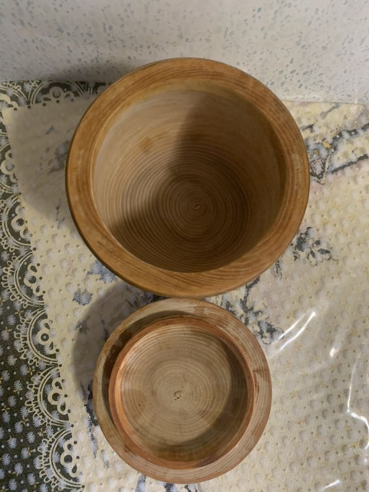 Емкость для сыпучих чая деревянная из бересты глины