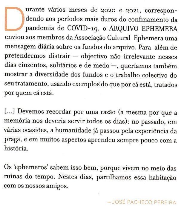 Ephemera Diário dos Dias da Peste de José Pacheco Pereira [Portes Inc]