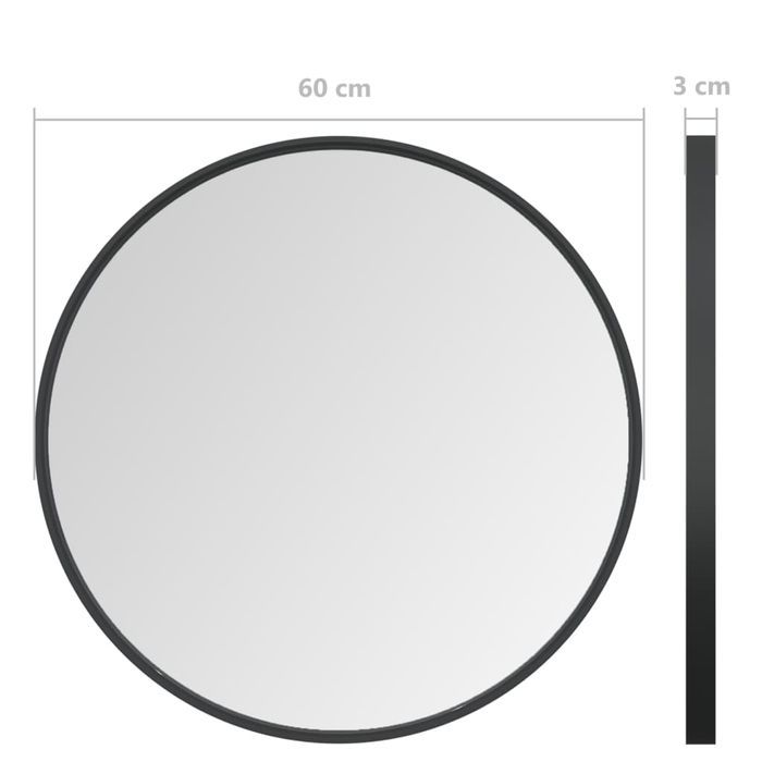Vidaxl Lustro Ścienne, Czarne, 60 Cm