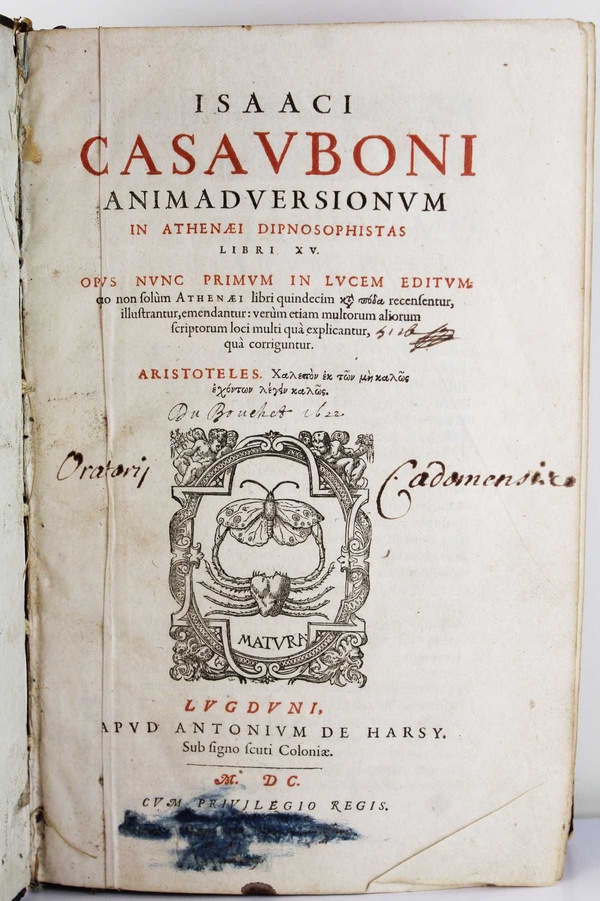 PRECIOSA 1.ª edição do Séc. XVI sobre os clássicos gregos. 1600