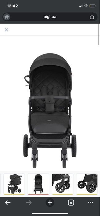 Прогулянкова коляска Carrello Bravo Air CRL-5512 Pure Black Чорна