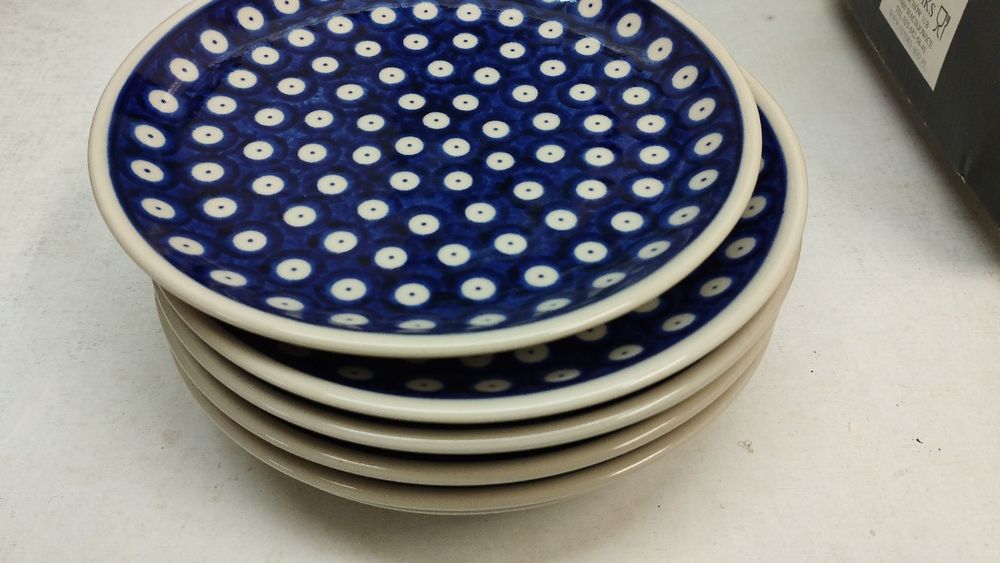 Talerze śr. 19cm.Kpl.6sztuk.Ceramika Bolesławiec