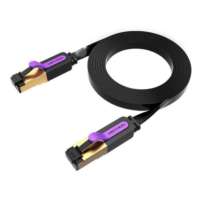 Płaski Utp Czarny Cat7 Vention Rj45 Sieciowy Icabk Ethernet 10Gbps