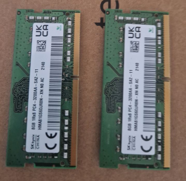8GB 1Rx8 PC4 - 3200AA - SA2 - 11 ( 2 sztuki )
