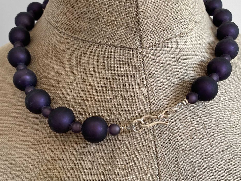 Fioletowy Naszyjnik Szkło