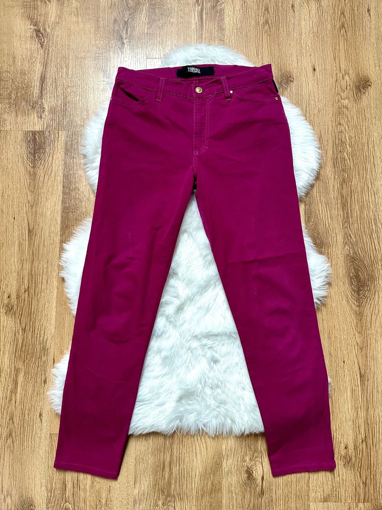 Spodnie jeansy versace damskie S 36 vintage 31/45 bawełna fuksja