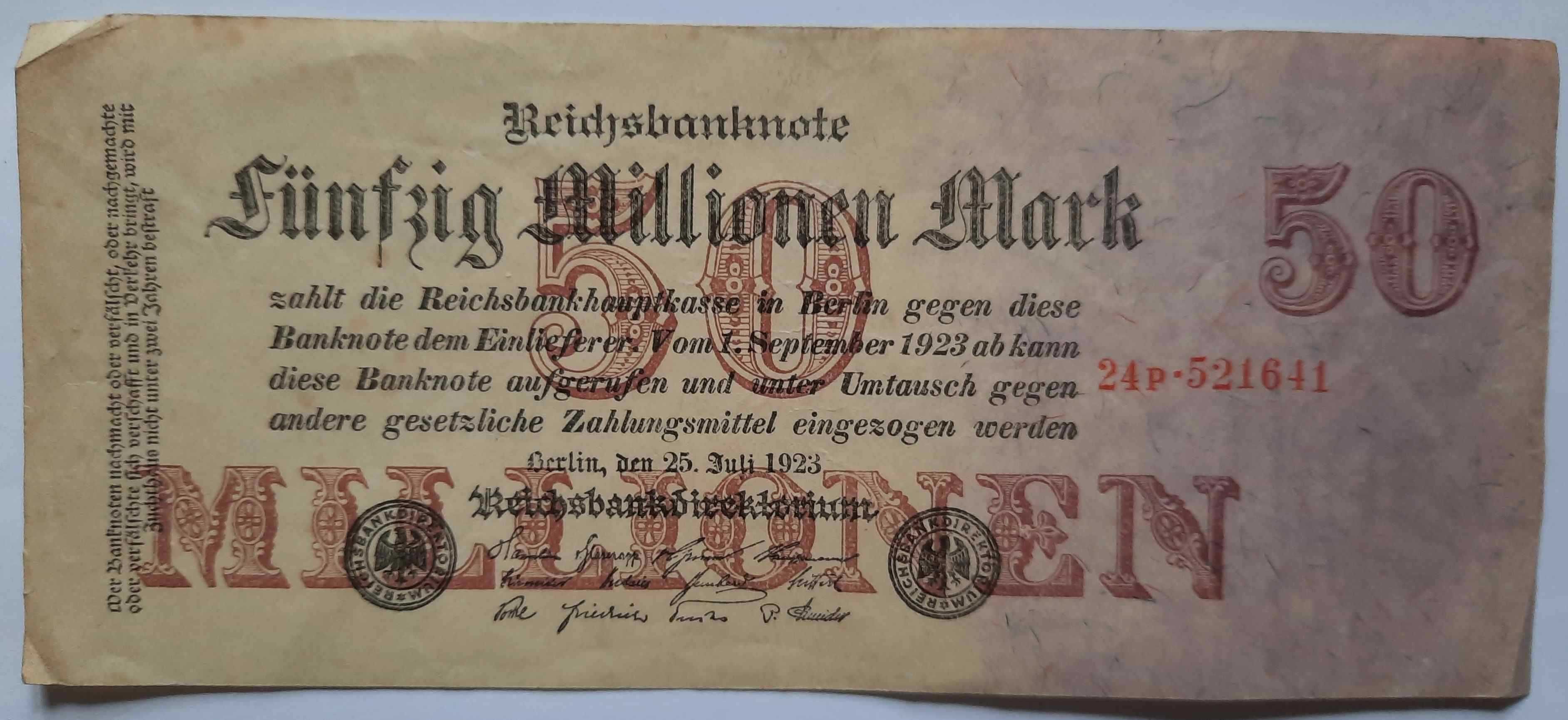 Niemcy 50 Milionów Marek 1923