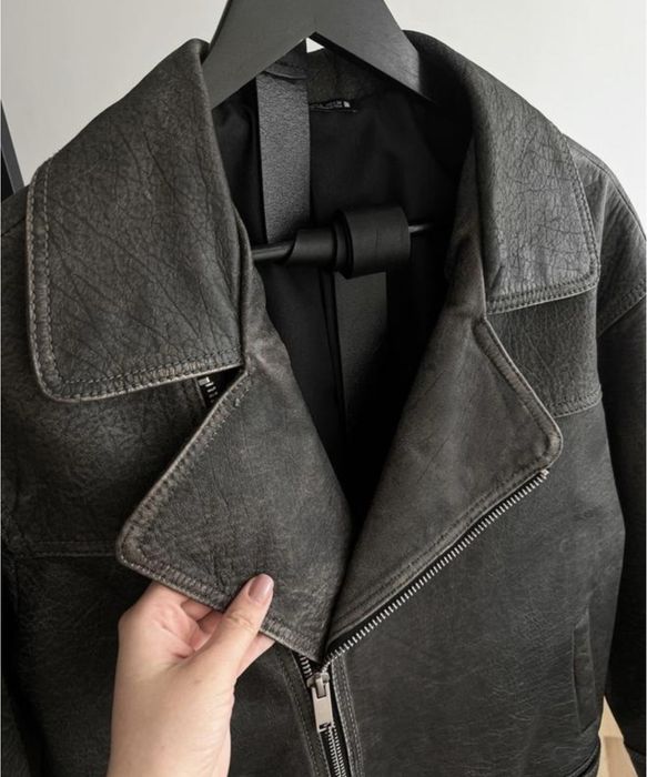 Куртка косуха натуральна шкіра шкіряна оверсайз зара zara вінтаж