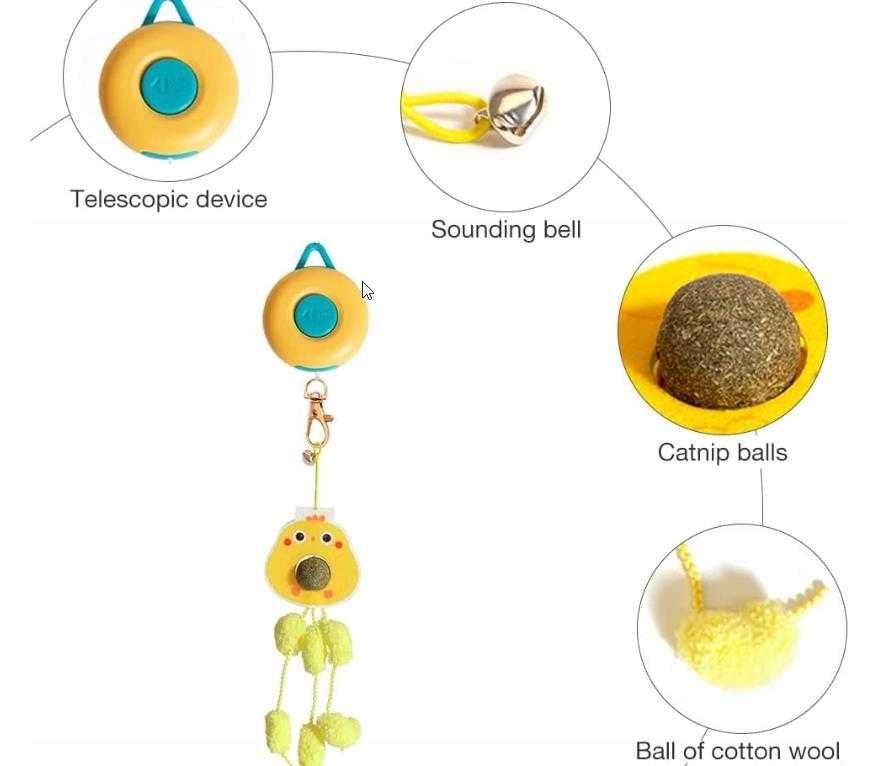 Zabawka z kocimiętką i dzwoneczkiem dla kota interaktywna - CJBIN