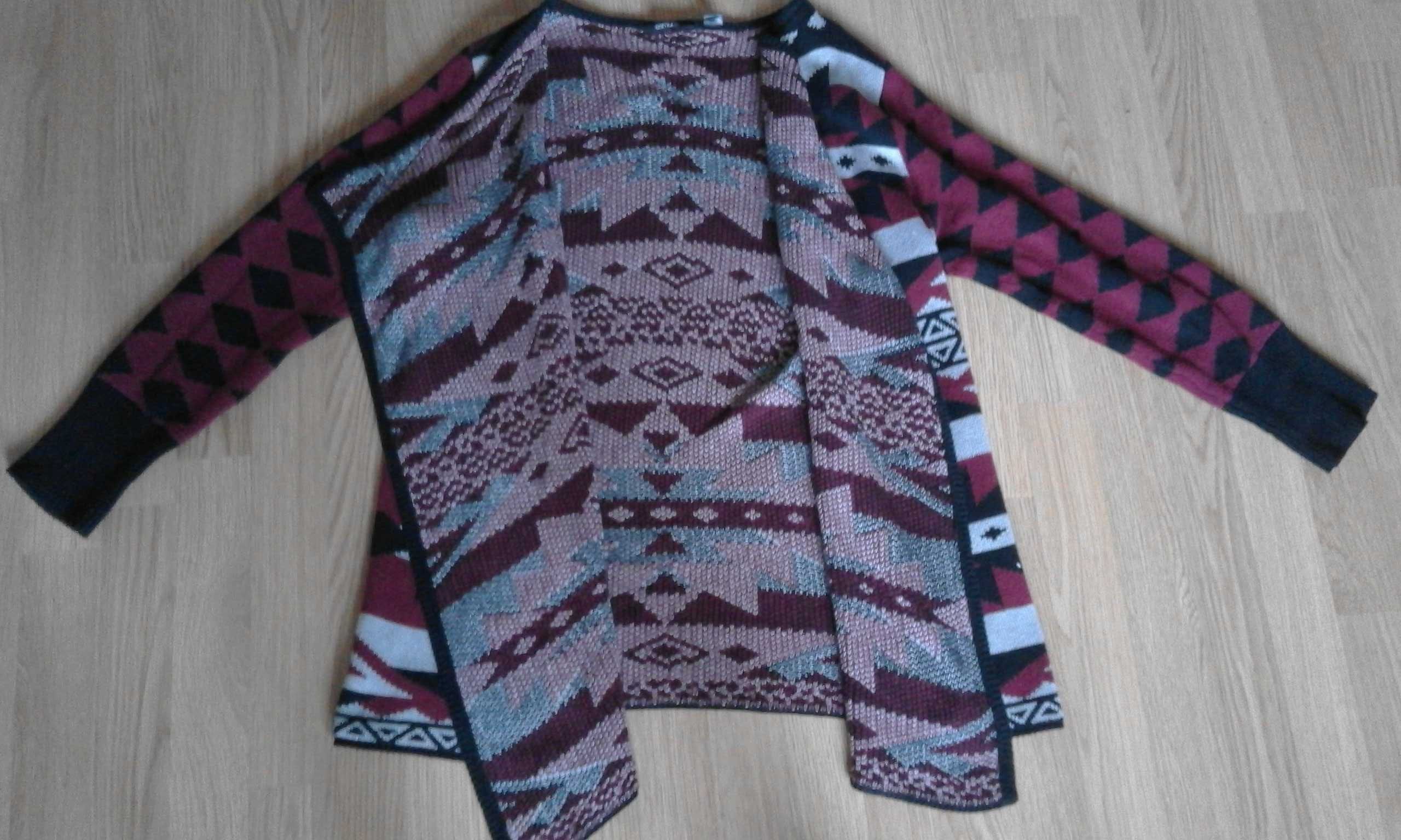 sweter długi bordowy Esmara kardigan 40 42 uniwersalny