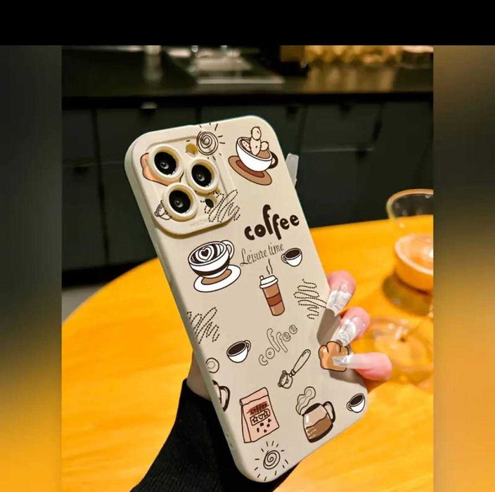 Бежевий чохол на айфон 15 про бежевый чехол Iphone 15 pro кофе кава