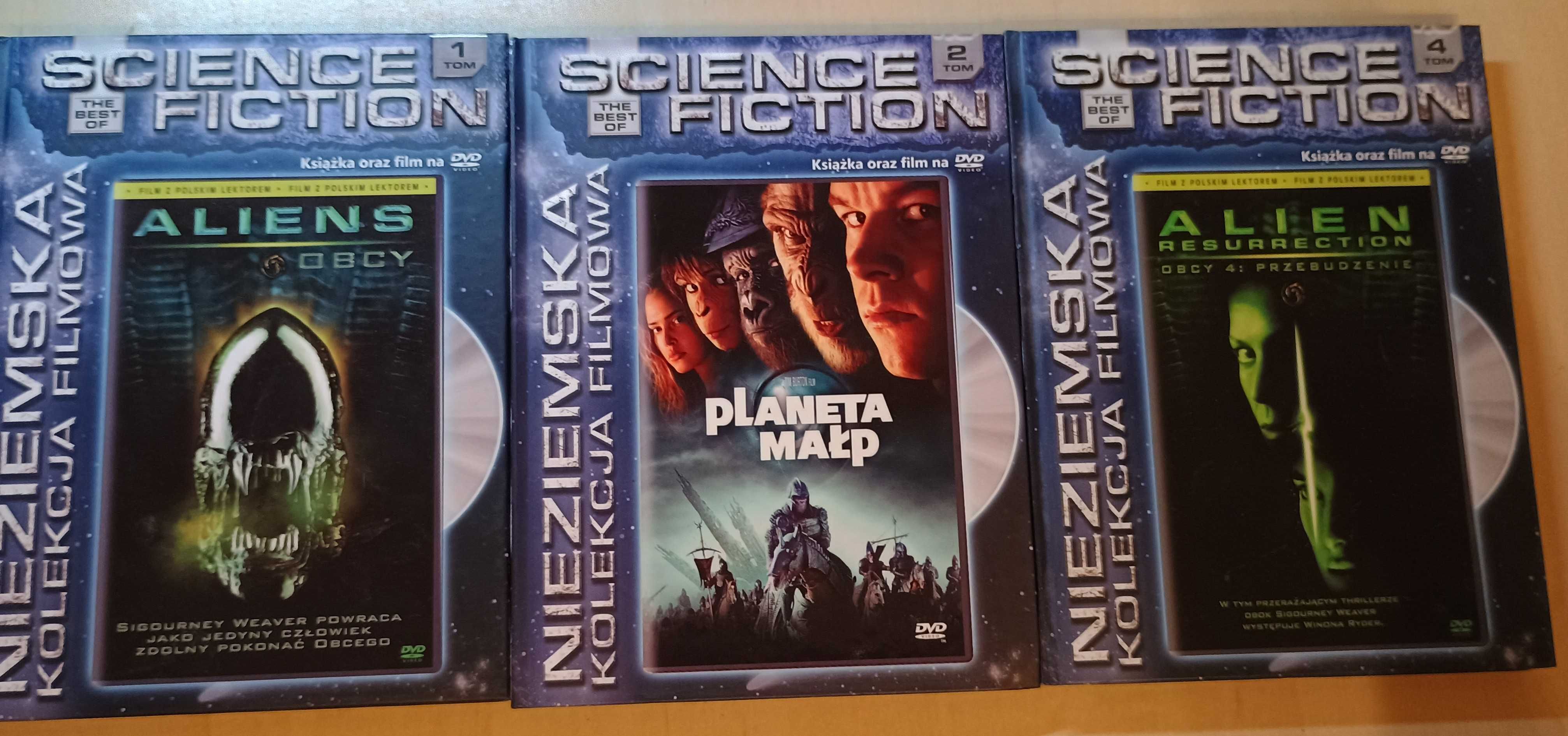 Science fiction Tom 1,2,4 Aliens, Alien ressurection, Planeta małp DVD