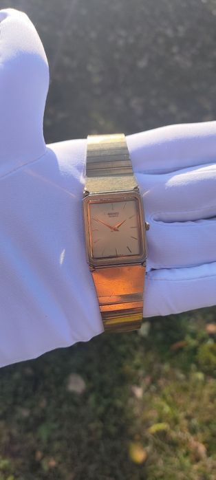 Seiko  TANK Piękna Złota Kostka Vintage Elegancki