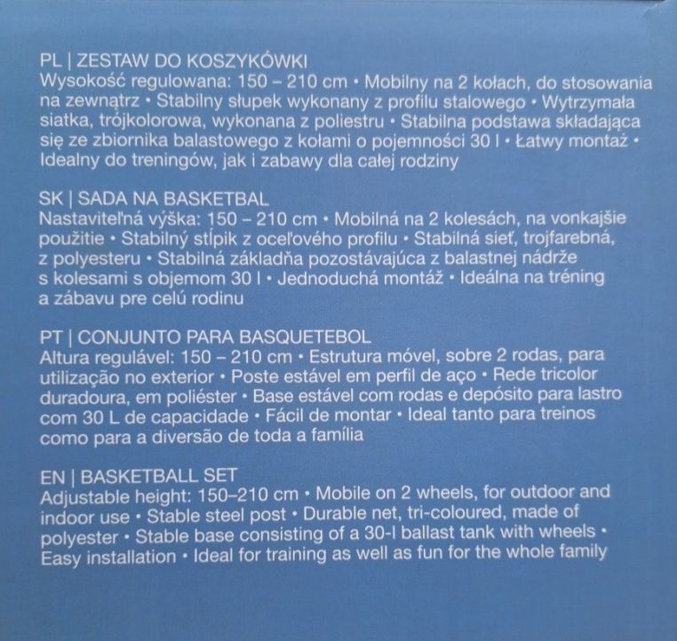 Nowy Kosz do koszykówki 150-210cm