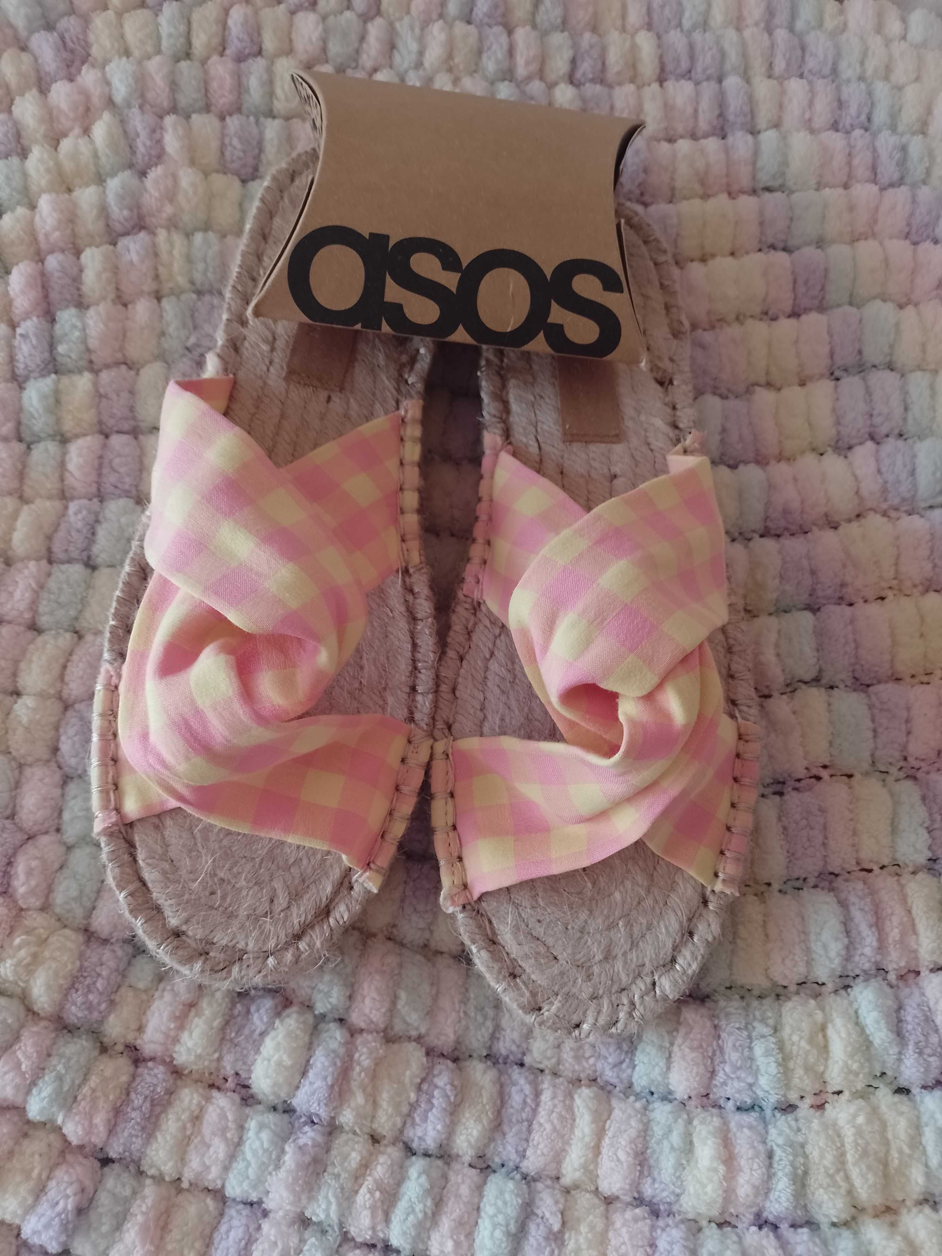 (41) ASOS/ Ekskluzywne,pastelowe klapki z Londynu, NOWE