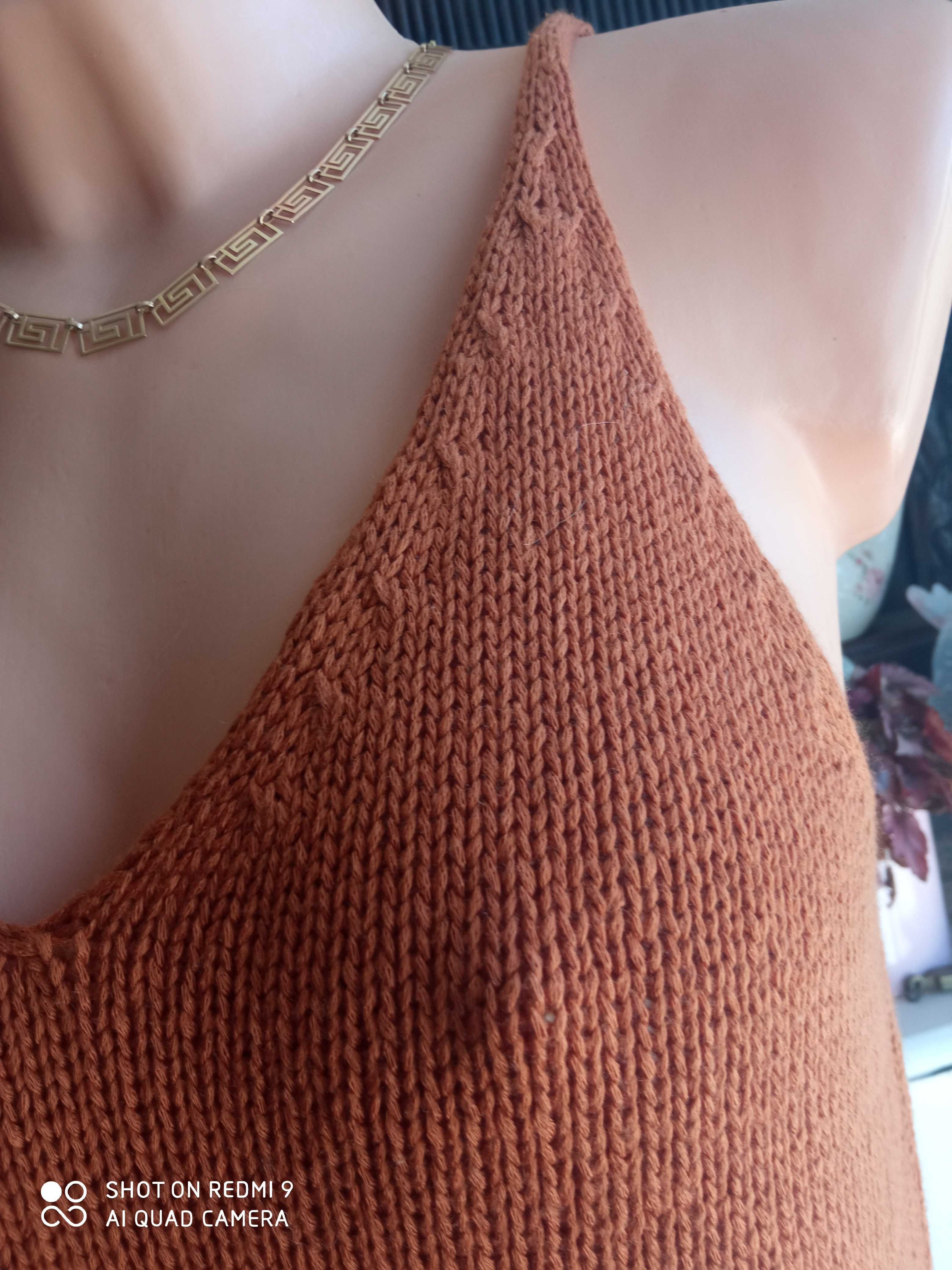 H&M bluzka na ramiączkach ruda S M 96 cm pachy hit