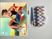 " kobieta ławka plaża 941 " obraz do malowania po numerach