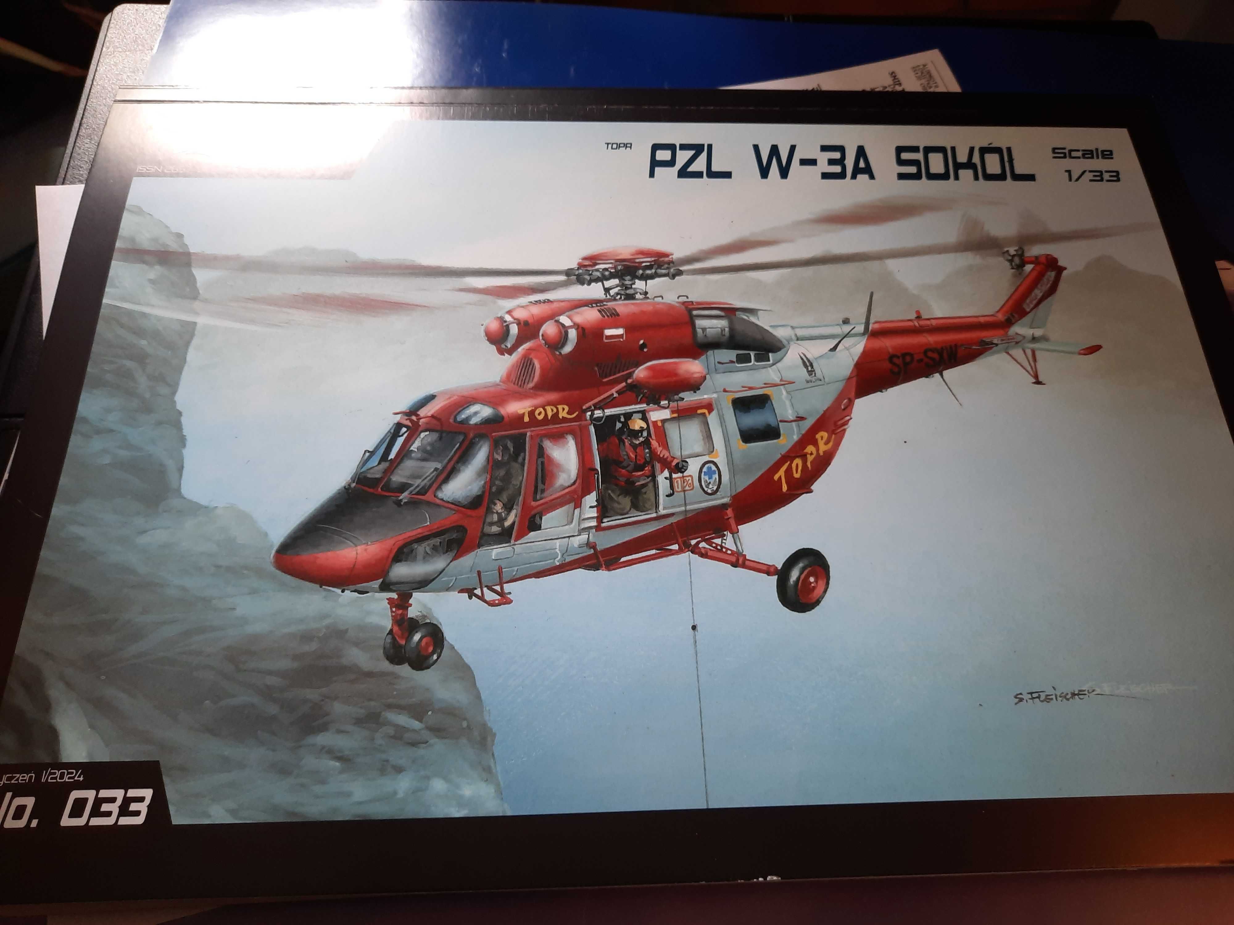 Model kartonowy - MSModel helikopter PZL W-3A Sokół TOPR