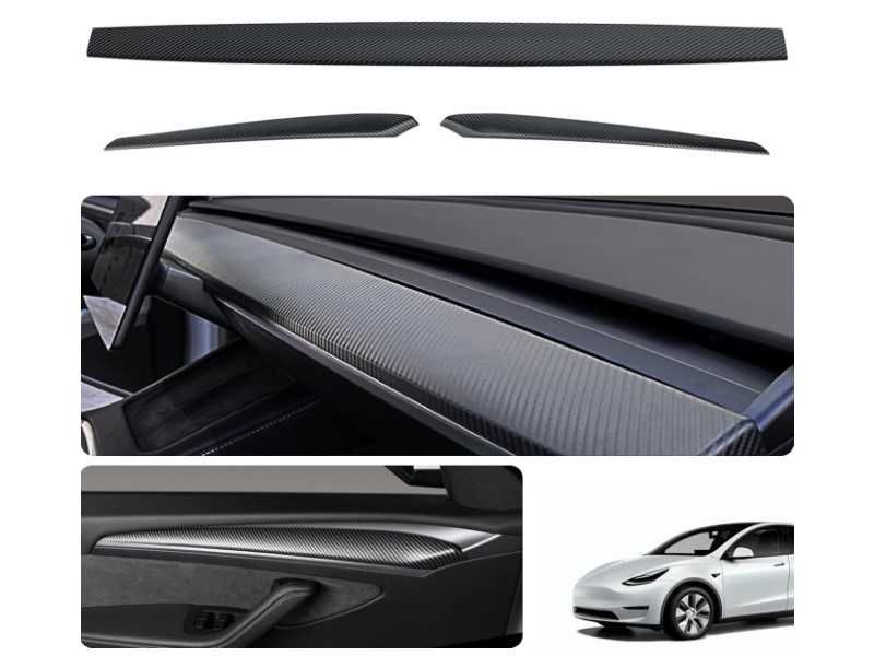Декоративні накладки комплект мат карбон ThinsGO Dash Wrap Tesla Y