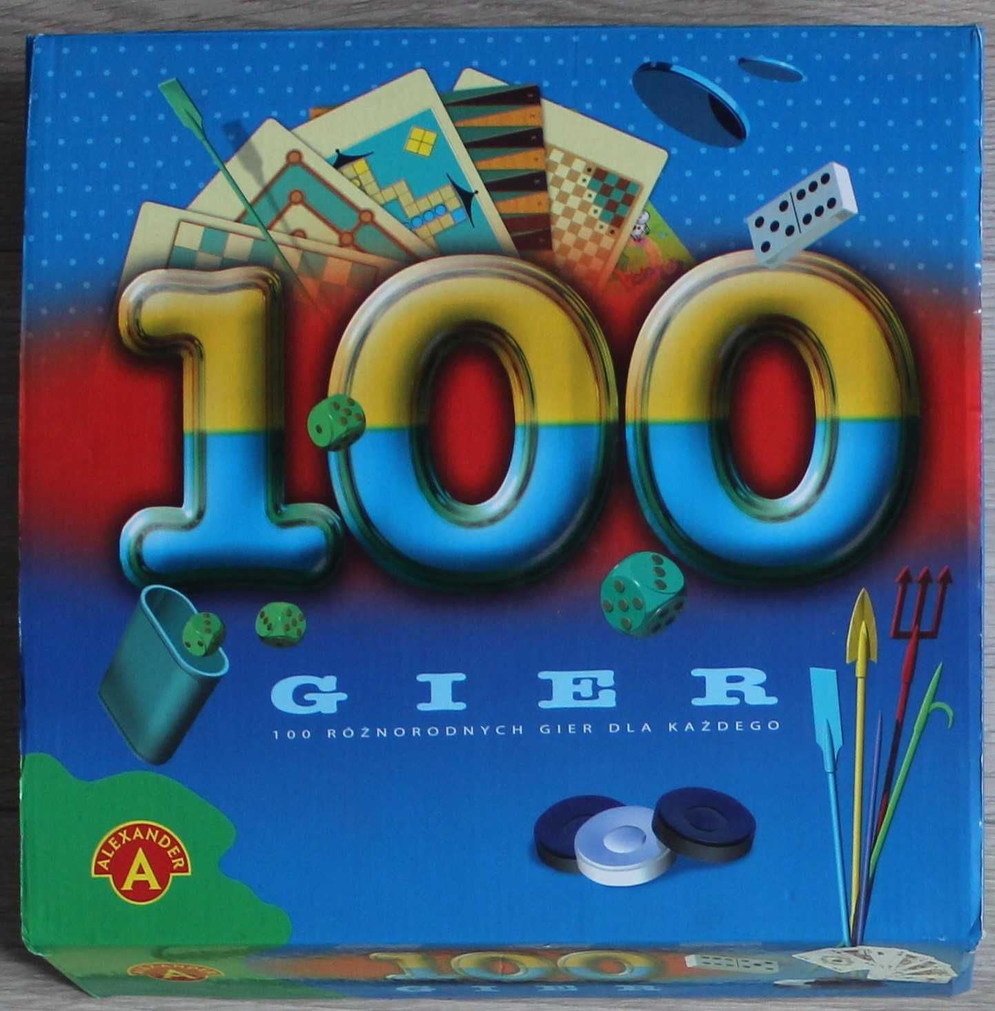 Gra planszowa 100 GIER Alexander, zestaw bierki domino chińczyk bierki