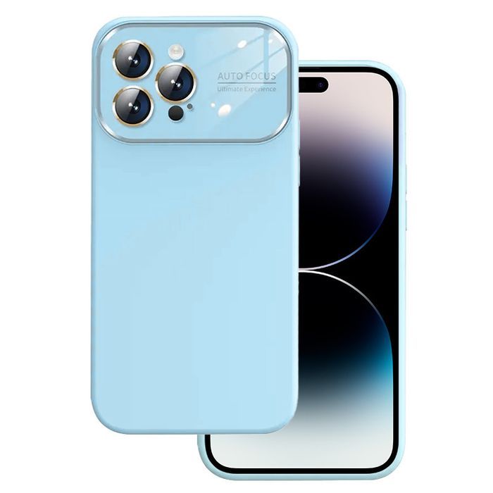 Soft Silicone Lens Case Do Iphone 15 Pro Jasnoniebieski