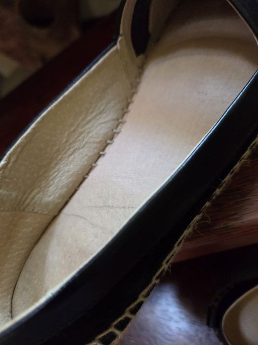 Buty czarne skórzane damskie espadryle rozmiar 40