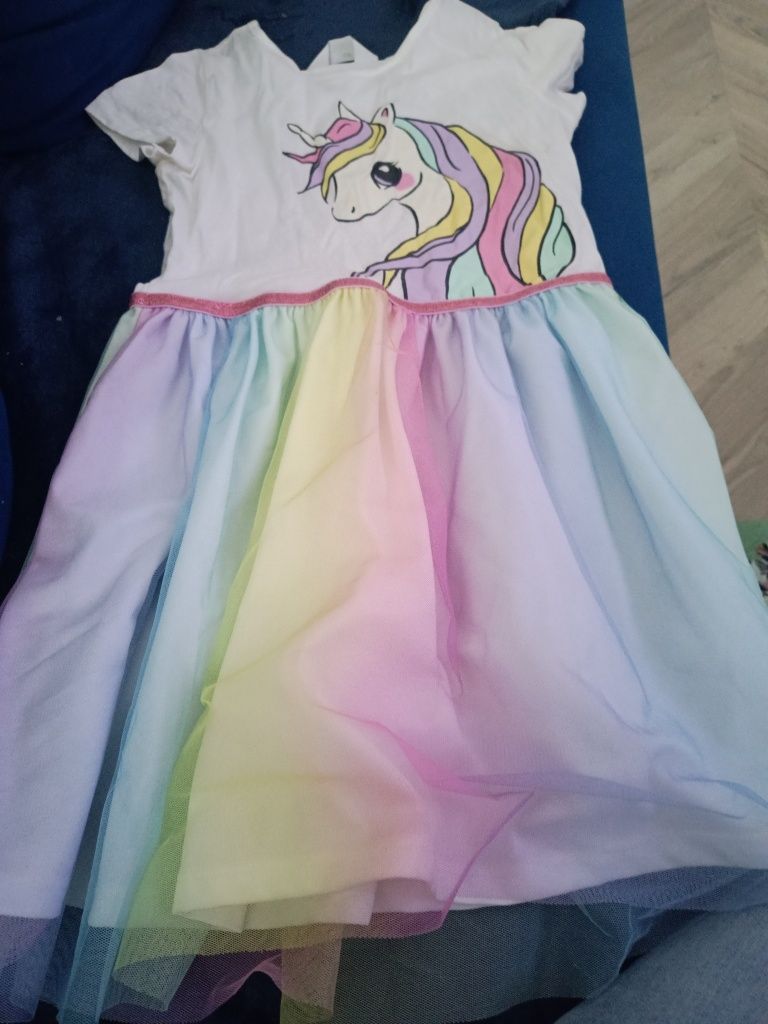Sukienka dziewczęca jednorożec H&M